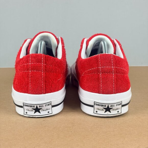 Converse One Star Ox Suede Low Top Sneakers Womens 9 Red White Lace Up - Picture 4 of 10